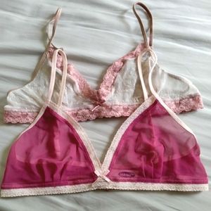 2 sheer bralettes